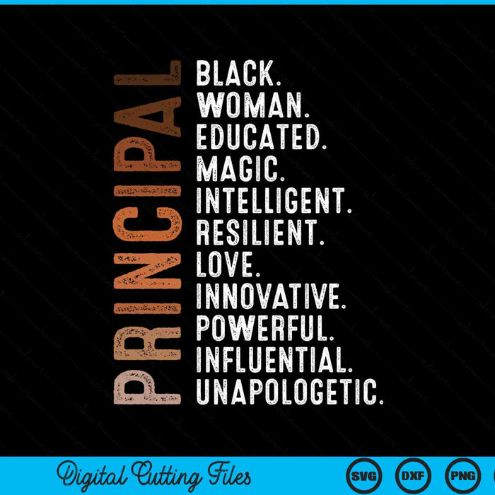 Black educated principal history month melanin proud African SVG cut file