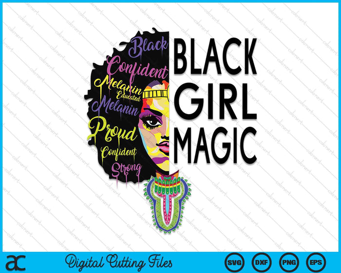 Black Girl Magic African Dashiki Outfit Pride Month SVG PNG Digital Printable Files