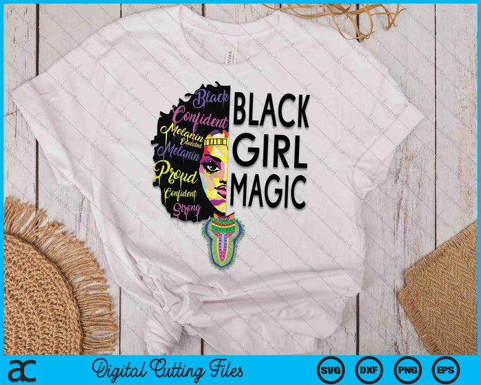 Black Girl Magic African Dashiki Outfit Pride Month SVG PNG Digital Printable Files