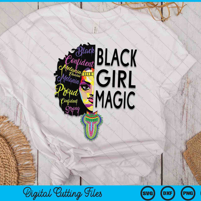 Black Girl Magic African Dashiki Outfit Pride Month SVG PNG Digital Printable Files