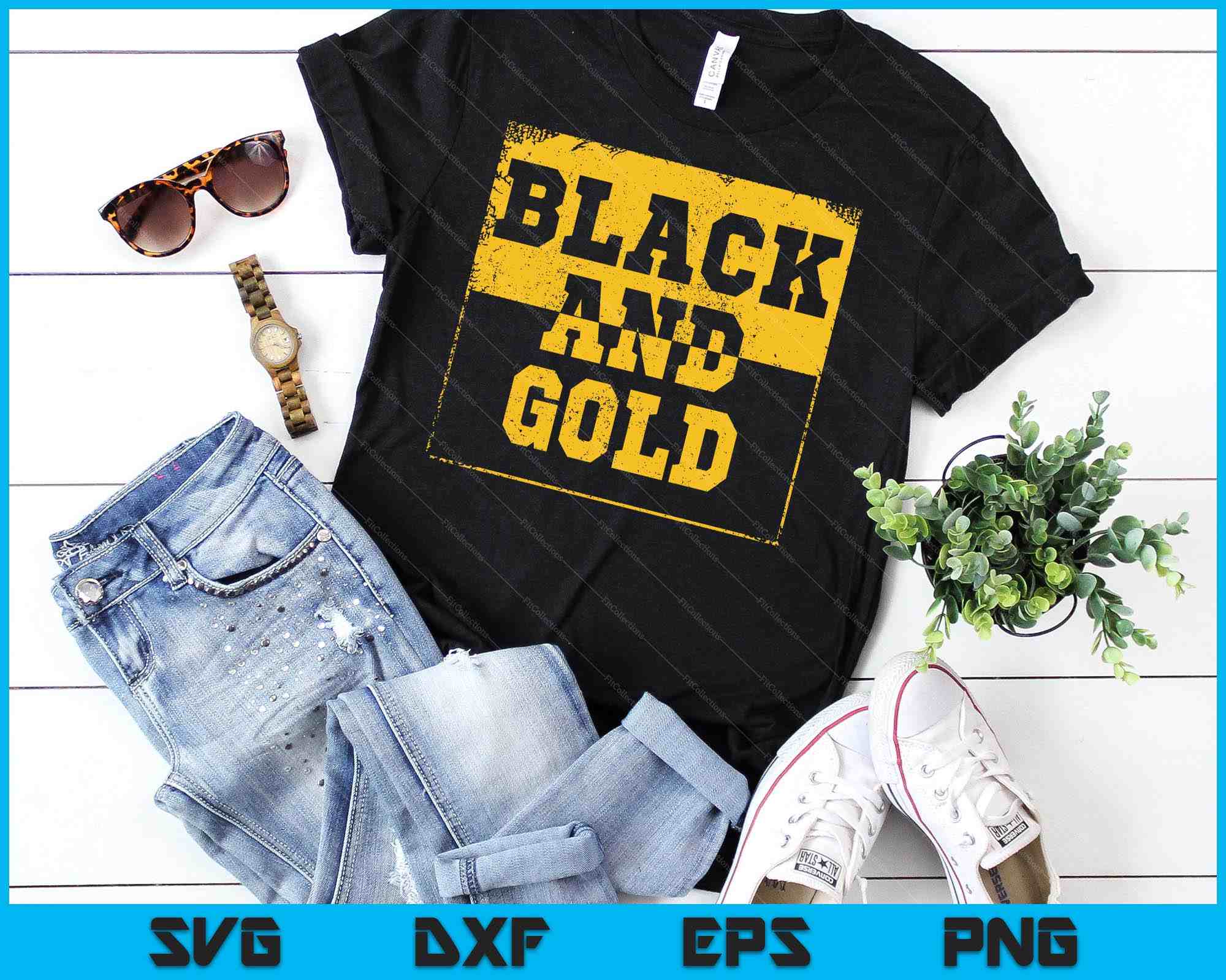 Black & Gold Game Day Group Shirt for High School Football 