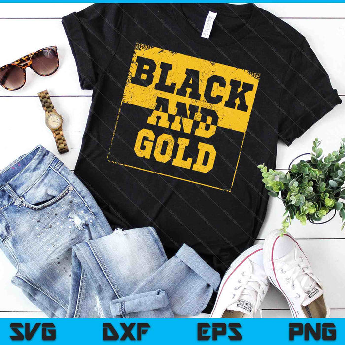 Black Gold Game Day Group voor High School Football SVG PNG digitale snijbestanden