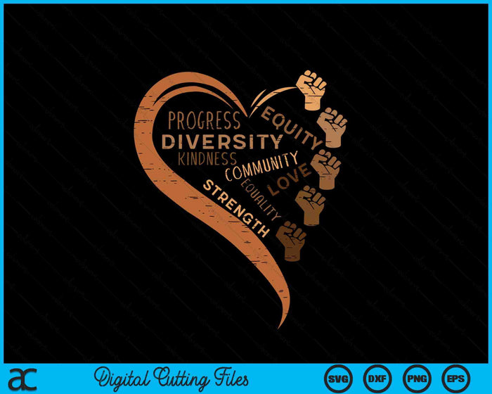 Black History Fists Diversity Equity Melanin African SVG PNG Digital Printable Files