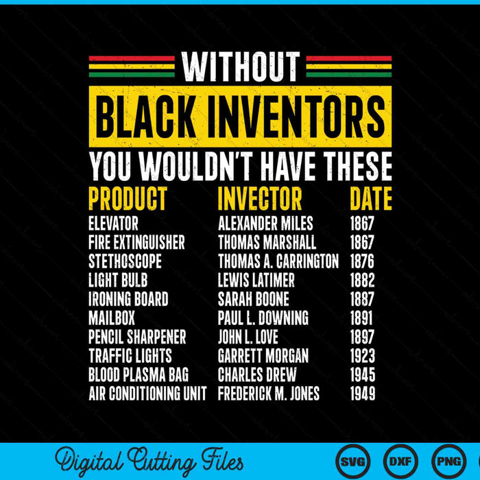 Black History Month history of forgotten black inventors SVG cut file