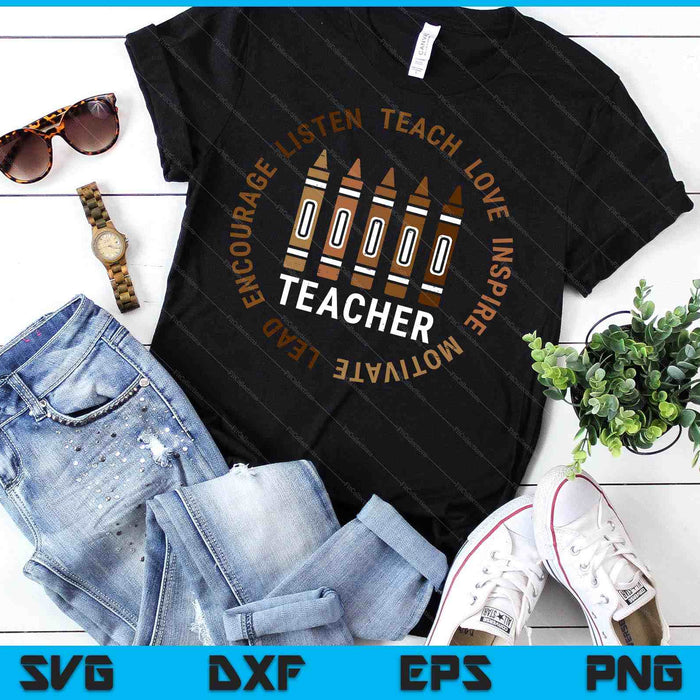 Black History Teacher Teach Love African American SVG PNG Digital Printable Files