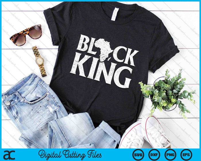 Black King African Map Vintage Black History Month SVG PNG Digital Printable Files