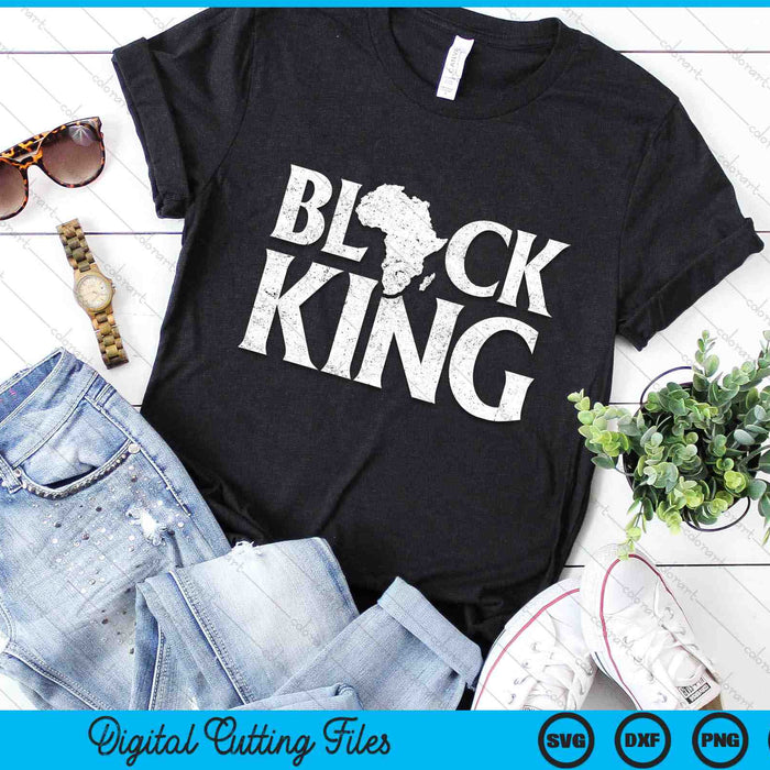 Black King African Map Vintage Black History Month SVG PNG Digital Printable Files