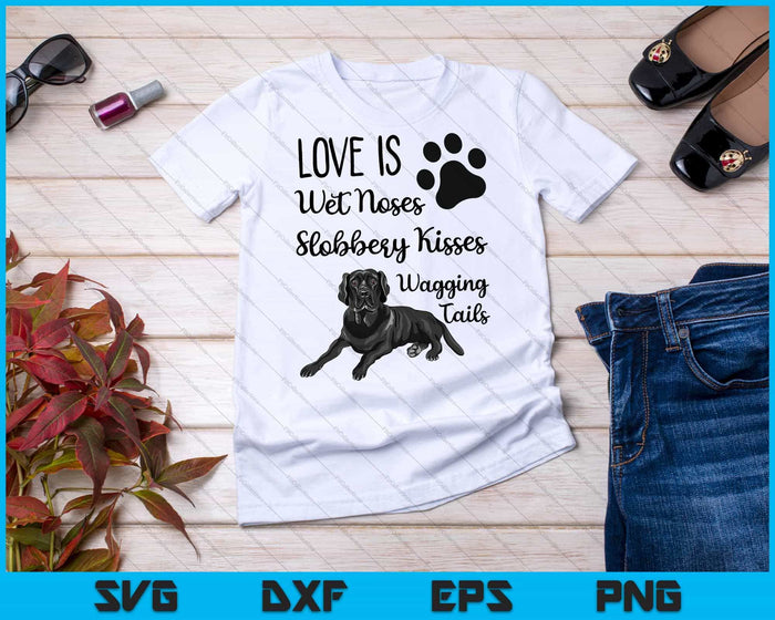 Labrador Retriever negro ama a mi perro diciendo citas SVG PNG cortando archivos imprimibles