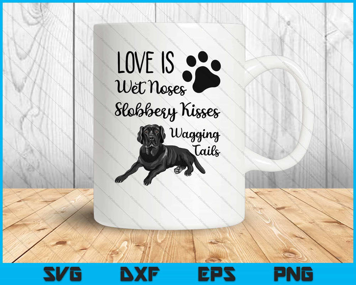 Labrador Retriever negro ama a mi perro diciendo citas SVG PNG cortando archivos imprimibles