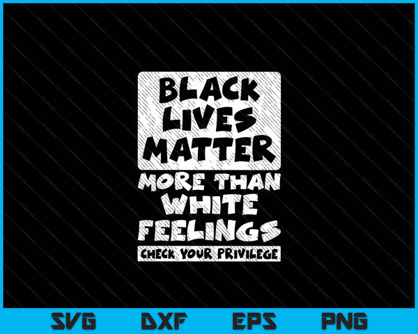 Zwarte levens zijn belangrijker dan witte gevoelens BLM Afrikaanse cadeau SVG PNG digitale snijbestanden