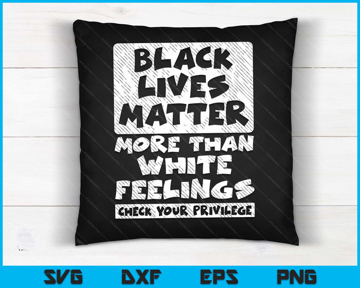 Zwarte levens zijn belangrijker dan witte gevoelens BLM Afrikaanse cadeau SVG PNG digitale snijbestanden