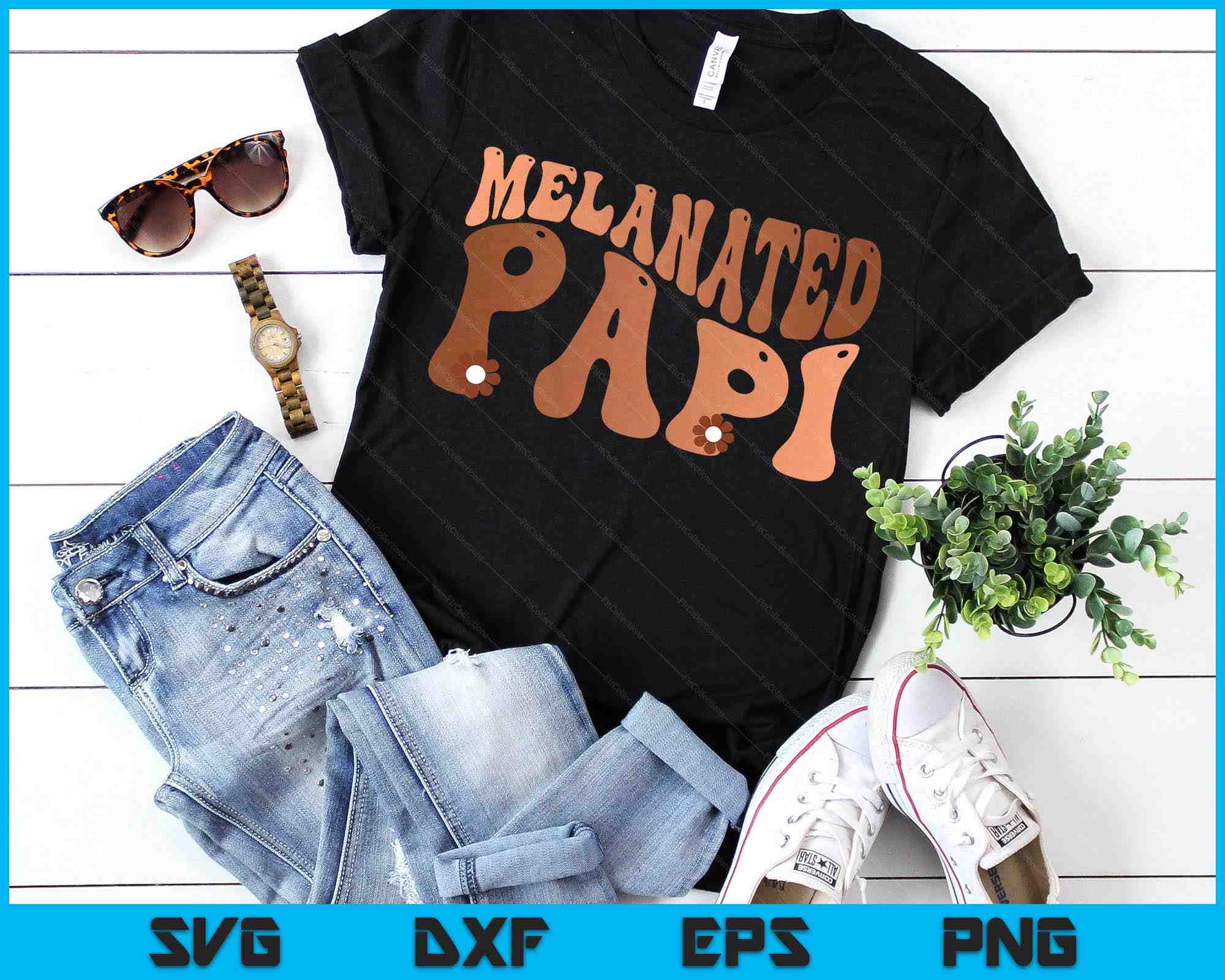 Papi Design Black Text Black Melanated Papi Black History Month SVG PNG Digital Cutting Files ...