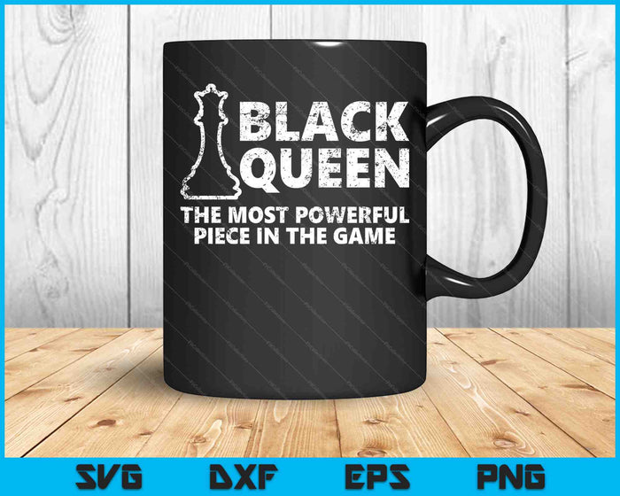 Black Queen Most Powerful Chess African American Women SVG PNG Cutting Printable Files