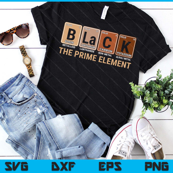 Black The Prime Element Black History Month Periodic Table SVG PNG Digital Printable Files