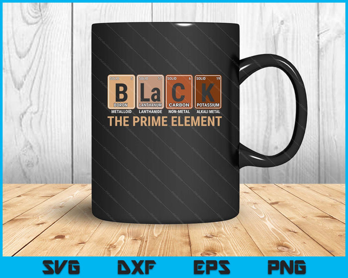 Black The Prime Element Black History Month Periodic Table SVG PNG Digital Printable Files