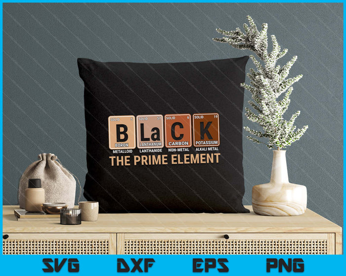 Black The Prime Element Black History Month Periodic Table SVG PNG Digital Printable Files