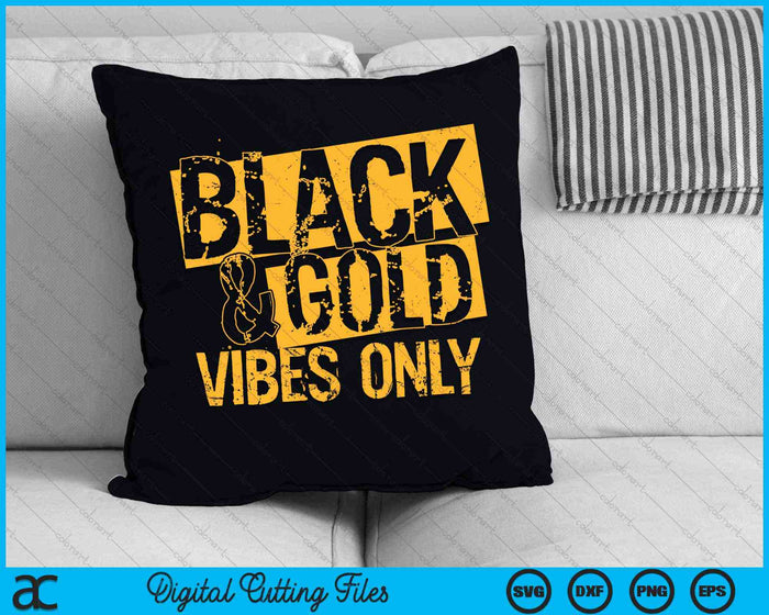 Black & Gold Vibes Only High School Football Game Day SVG Digital Cutting Files