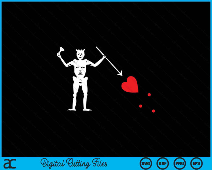 Blackbeard Pirate Flag Jolly Roger Skeleton Halloween SVG PNG Digital Printable Files