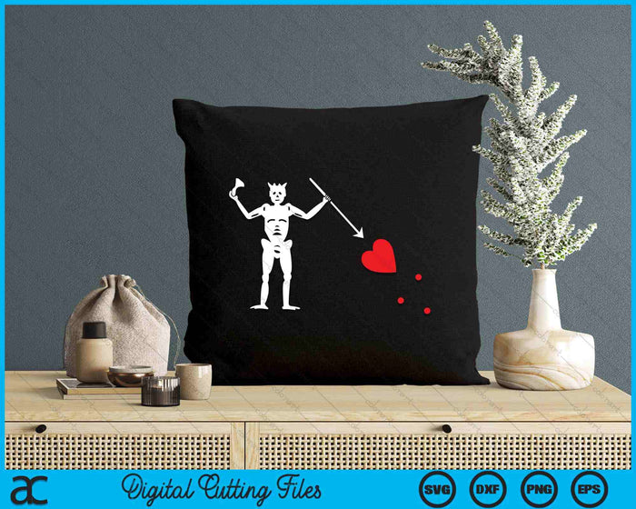 Blackbeard Pirate Flag Jolly Roger Skeleton Halloween SVG PNG Digital Printable Files