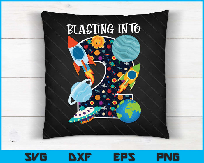 Blasting Into Outer Space 1 Year Old 1st Birthday Party Kids SVG PNG Digital Cutting Files