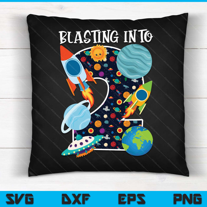 Blasting Into Outer Space 1 Year Old 1st Birthday Party Kids SVG PNG Digital Cutting Files