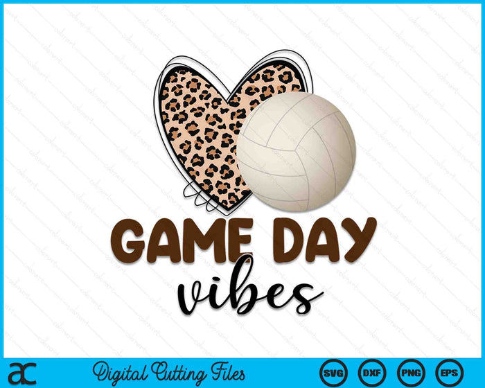 Gebleekte volleybal spel dag Vibes volleybal moeder Leopard SVG PNG digitale afdrukbare bestanden