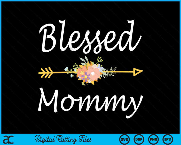 Blessed Mommy Vintage SVG PNG Digital Cutting Files