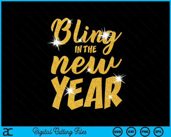 Bling in the New Year party firework SVG cut file