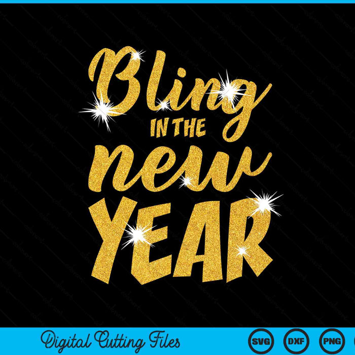Bling in the New Year party firework SVG cut file