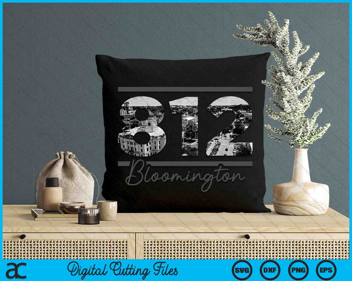 Bloomington 812 Area Code Skyline Indiana Vintage SVG PNG Digital Cutting Files