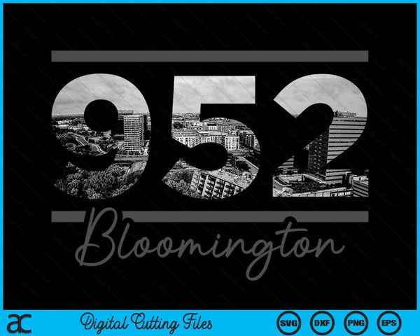 Bloomington 952 Area Code Skyline Minnesota Vintage SVG PNG Digital Cutting Files