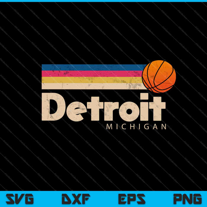Azul Detroit Baloncesto B-Ball City Michigan SVG PNG Cortar archivos imprimibles