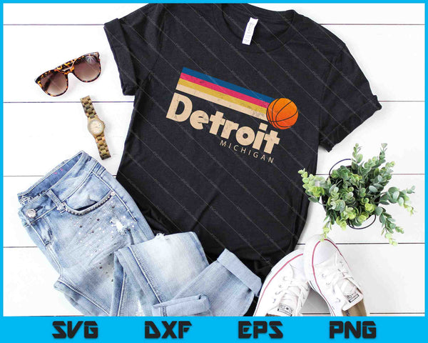 Blue Detroit Basketball B-Ball City Michigan SVG PNG Cutting Printable Files