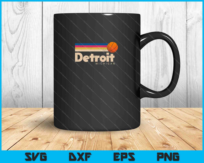 Azul Detroit Baloncesto B-Ball City Michigan SVG PNG Cortar archivos imprimibles