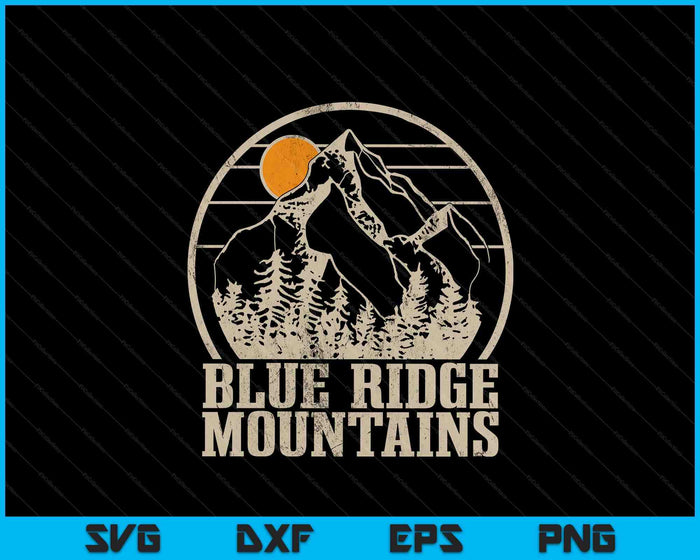 Blue Ridge Mountains Vintage Mountains USA America Souvenir SVG PNG Digital Printable Files