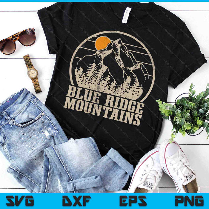 Blue Ridge Mountains Vintage Mountains USA America Souvenir SVG PNG Digital Printable Files