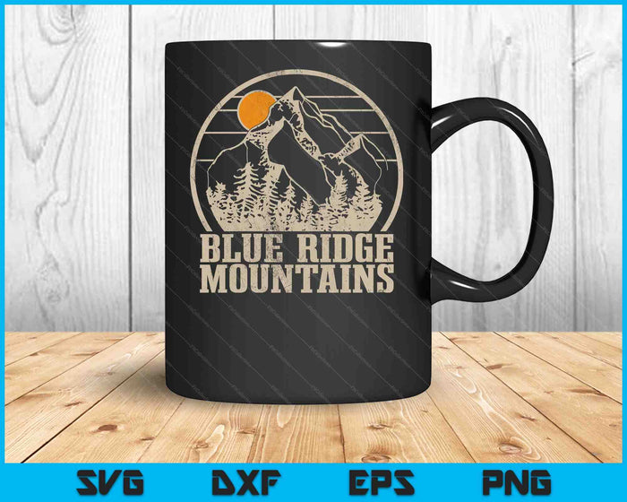 Blue Ridge Mountains Vintage Mountains USA America Souvenir SVG PNG Digital Printable Files