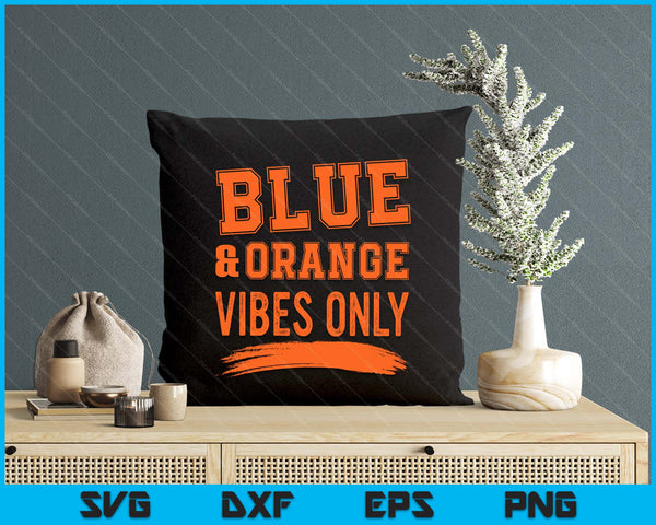 Blue and Orange Game Day SVG PNG Digital Printable Files