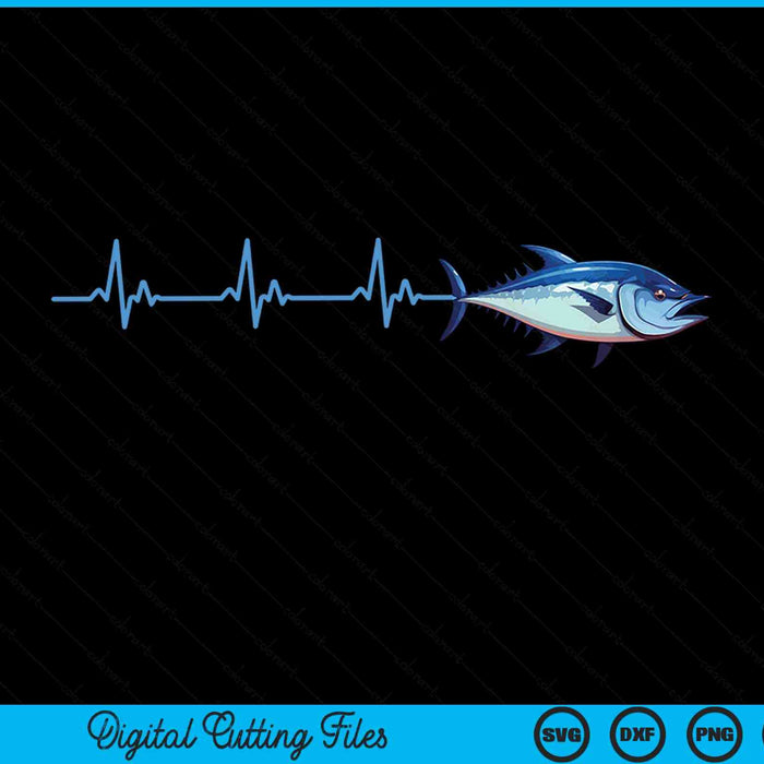 Bluefin tuna heartbeat EKG pulseline deep sea fishing SVG cut file