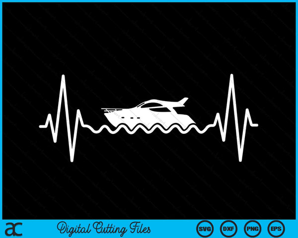 Boat Heartbeat Boating Funny Boat Captain SVG PNG Digital Cutting Files