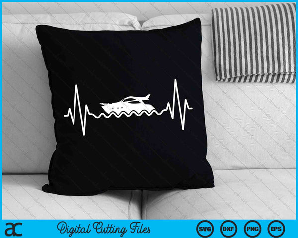 Boat Heartbeat Boating Funny Boat Captain SVG PNG Digital Cutting Files
