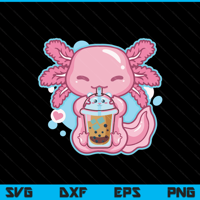 Boba Tea Bubble Tea Milk Tea Anime Axolotl SVG PNG Digital Cutting Files