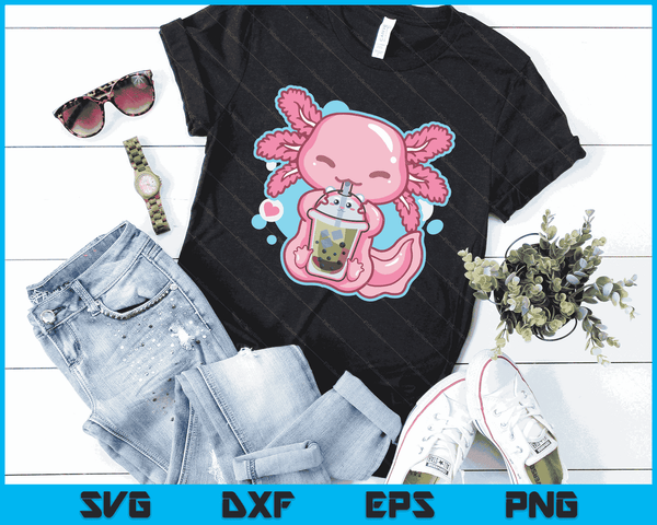 Boba Tea Bubble Tea Milk Tea Anime Axolotl SVG PNG Digital Cutting Files