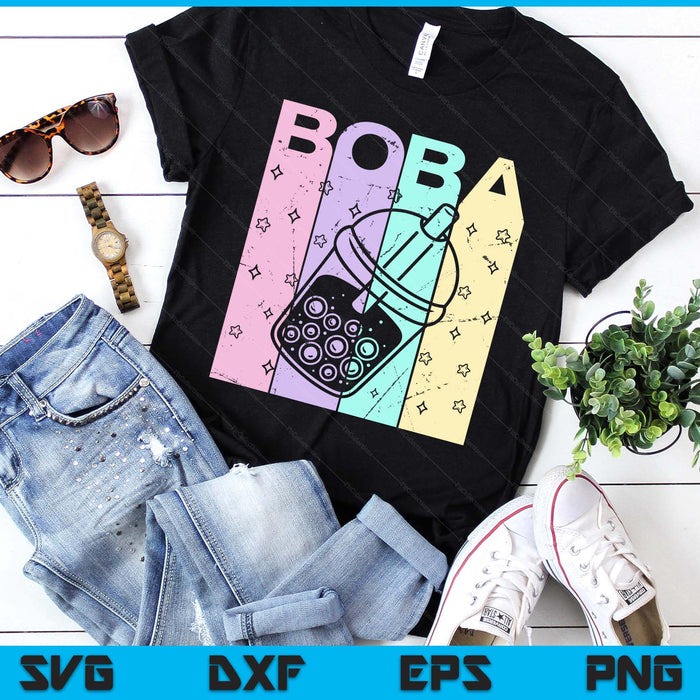 Boba Tea Pastel Bubble Tea Lover Retro SVG PNG Digital Printable Files
