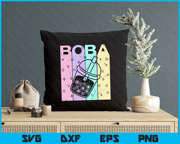 Boba Tea Pastel Bubble Tea Lover Retro SVG PNG Digital Printable Files