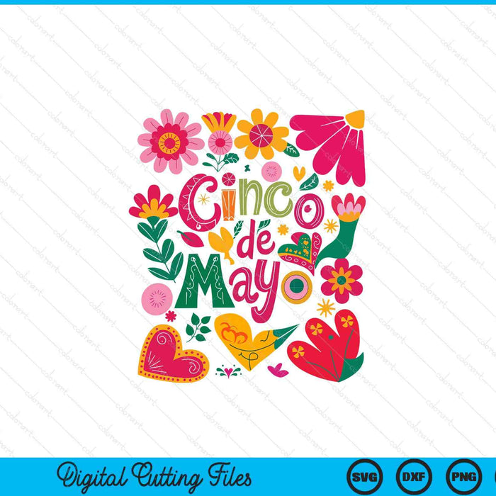 Boho Floral Cinco De Mayo Mexican Fiesta SVG PNG Digital Printable Files