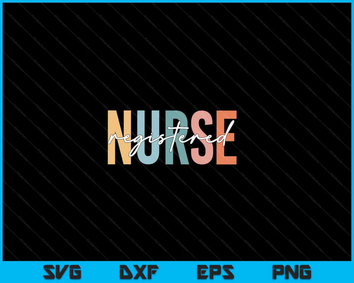Boho Retro Vintage Registered Nurse Stethoscope Nursing SVG PNG Digital Cutting Files
