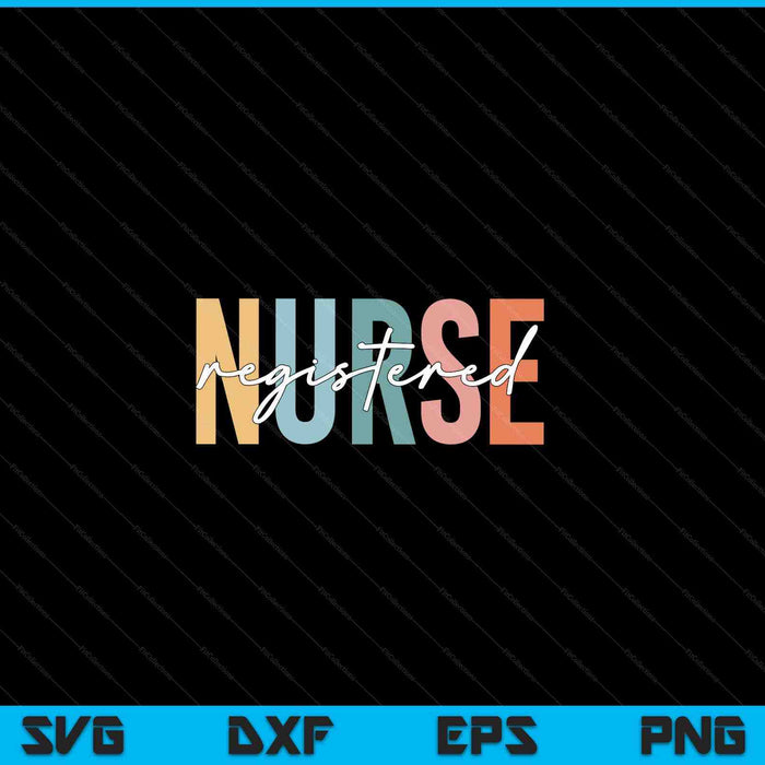 Boho Retro Vintage Registered Nurse Stethoscope Nursing SVG PNG Digital Cutting Files