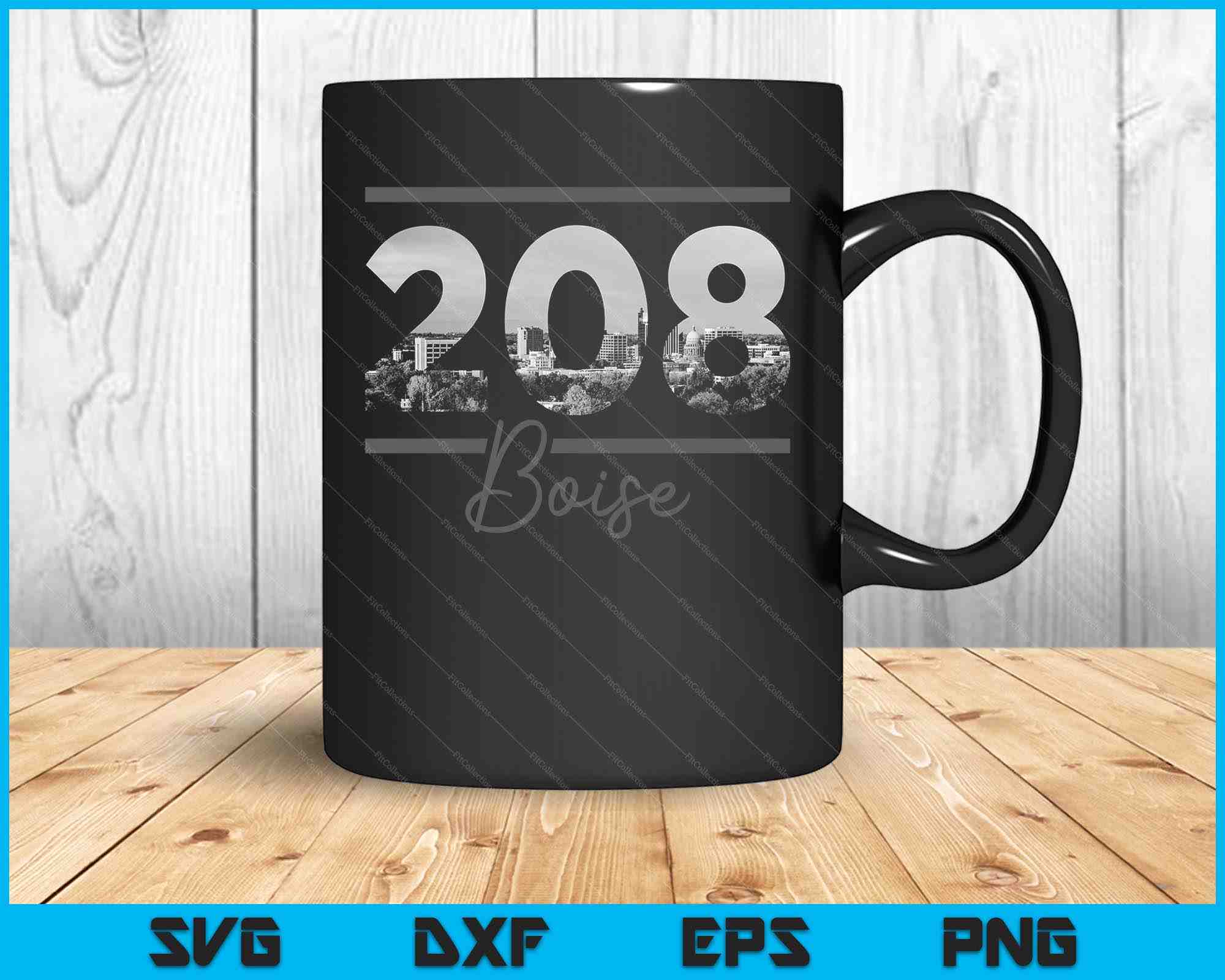 Area Code 208 Zip Code Boise 208 Area Code Skyline Idaho Vintage SVG PNG Printable Files ...
