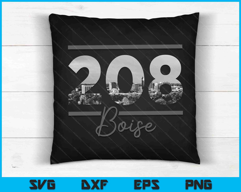 Boise 208 Area Code Skyline Idaho Vintage SVG PNG Printable Files ...